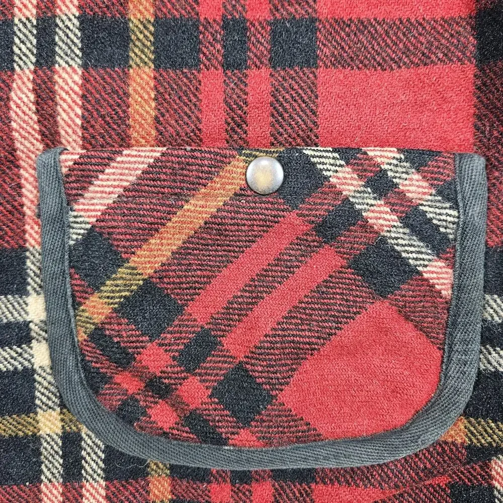 Vintage J.Crew Wool‎ Hunting Vest Men’s Size XL Red Plaid Oarsman Outdoorsman